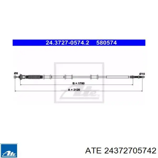 Трос ручника 24372705742 ATE