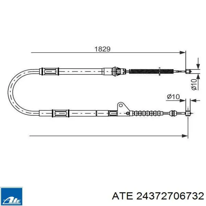 Передний трос ручника 24372706732 ATE