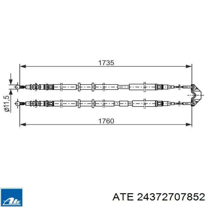 Задний трос ручника ATE 24372707852 цена, от 26.02 USD