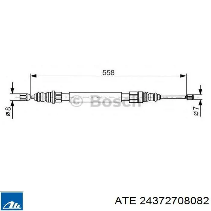 6002244 Cavo Трос ручного тормоза задний, правый