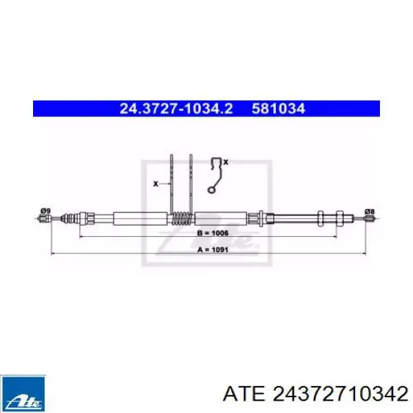 Задний правый трос ручника 24372710342 ATE