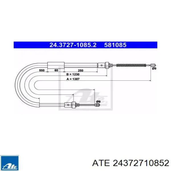 Трос ручника 24372710852 ATE