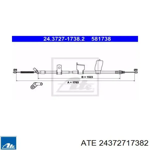 Трос ручника 24372717382 ATE