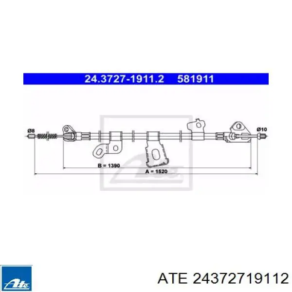Трос ручника 24372719112 ATE