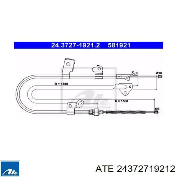 Трос ручника 24372719212 ATE