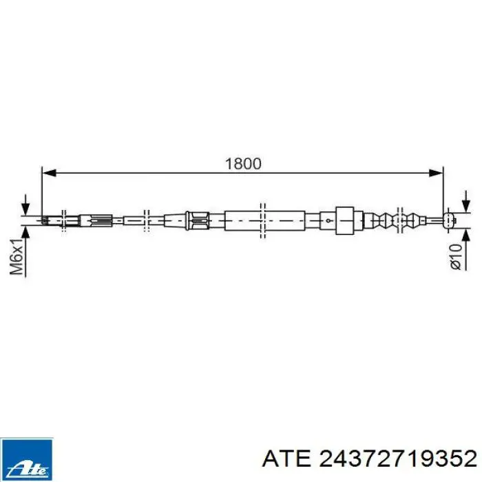 Трос стояночного тормоза задний правый ATE 24372719352 цена, от 24.93 USD