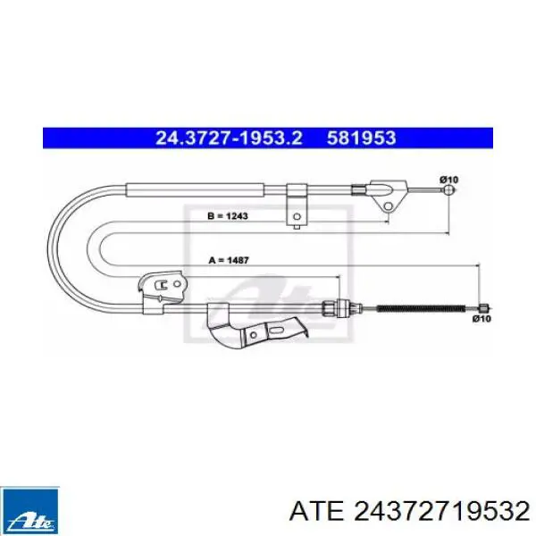 Трос ручника 24372719532 ATE