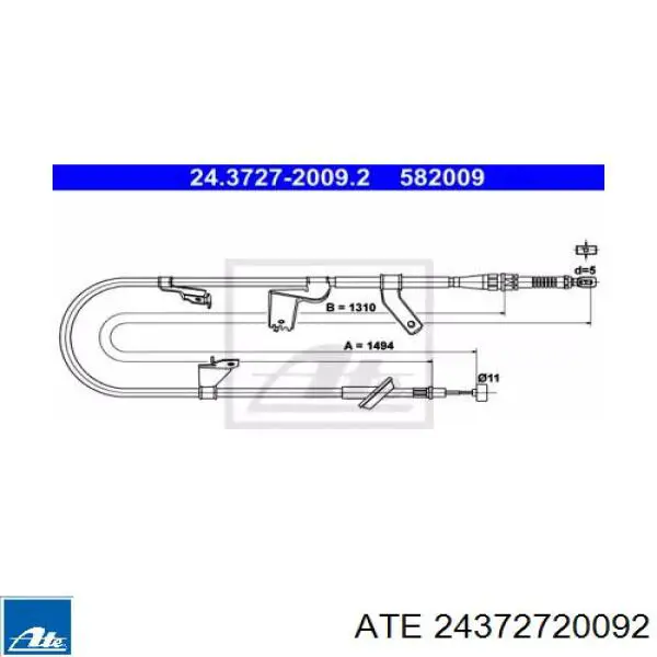 Трос ручного тормоза задний ABS K18983 цена, от 8.73 USD