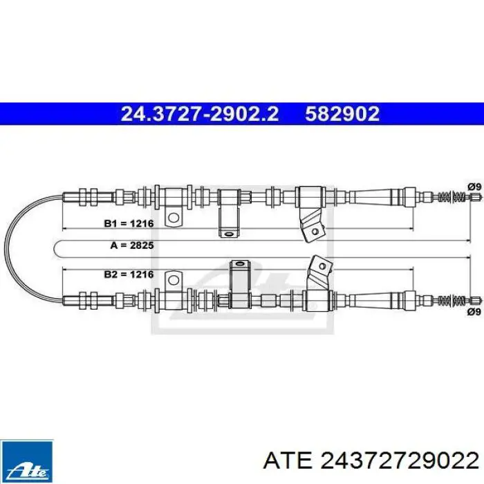 Задний трос ручника 24372729022 ATE