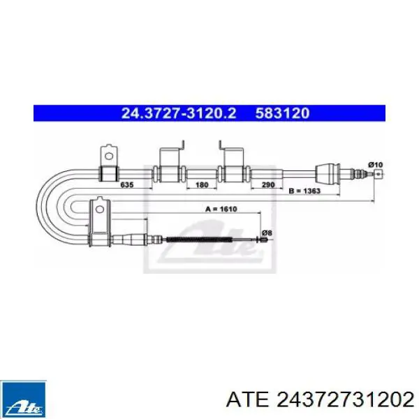 Трос ручника 24372731202 ATE