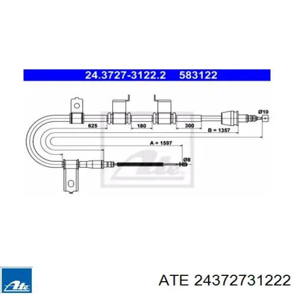 Трос ручника 24372731222 ATE