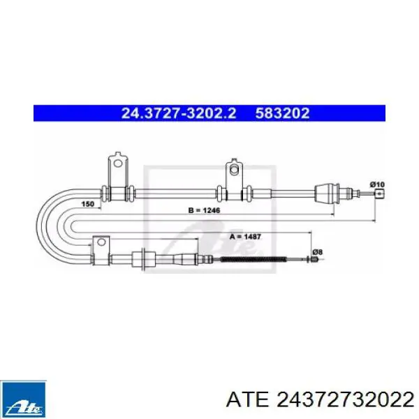 Трос ручника 24372732022 ATE