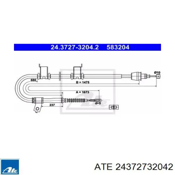 Трос ручника 24372732042 ATE