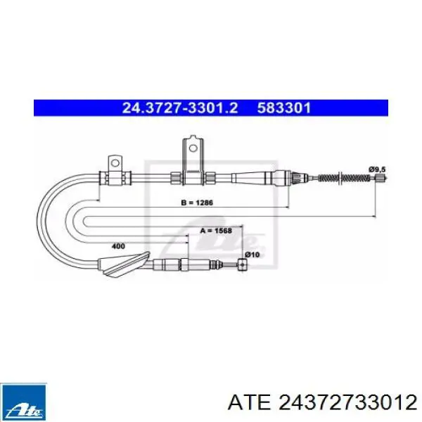 Задний правый трос ручника 24372733012 ATE