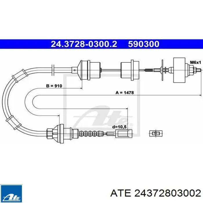 Трос сцепления 24372803002 ATE