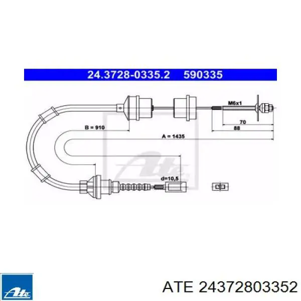 Трос сцепления 24372803352 ATE