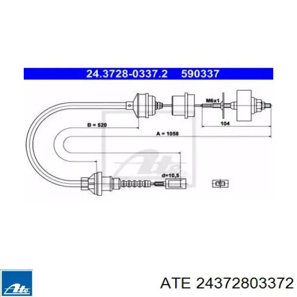 Трос сцепления 24372803372 ATE