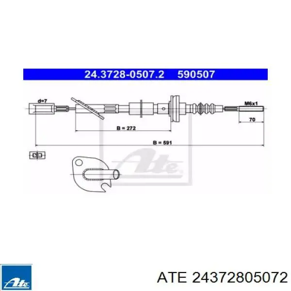 Трос сцепления 24372805072 ATE