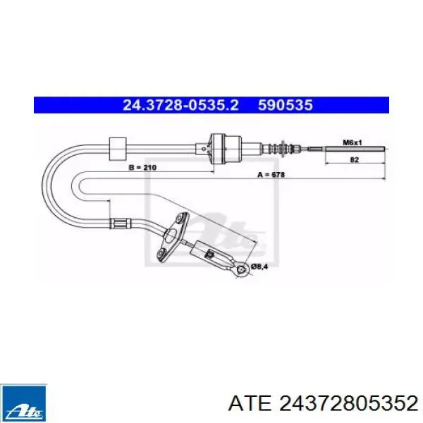 Трос сцепления 24372805352 ATE