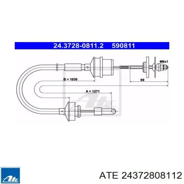 Трос сцепления 24372808112 ATE