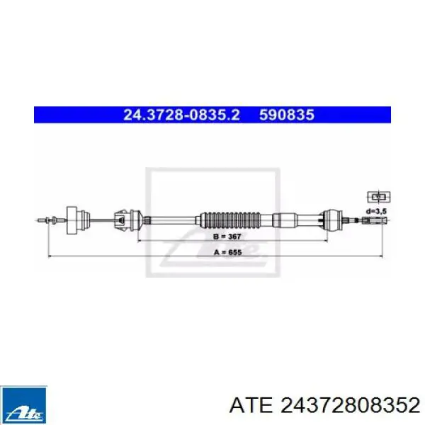 Трос сцепления 24372808352 ATE