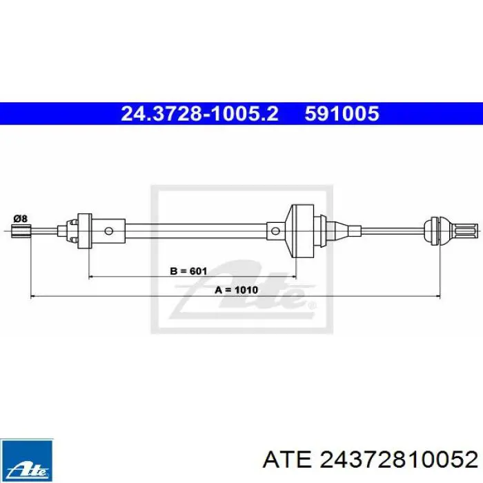 Трос сцепления ATE 24372810052 цена, от 5.69 USD