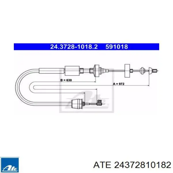 Трос сцепления 24372810182 ATE