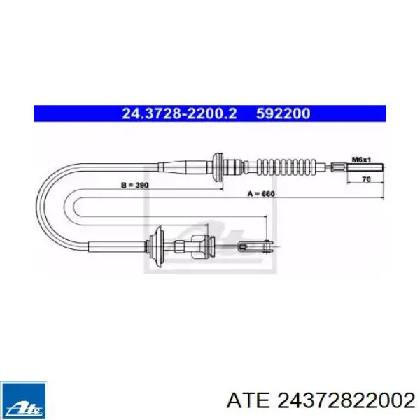 Трос сцепления 24372822002 ATE