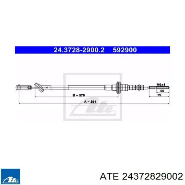 Трос сцепления 24372829002 ATE