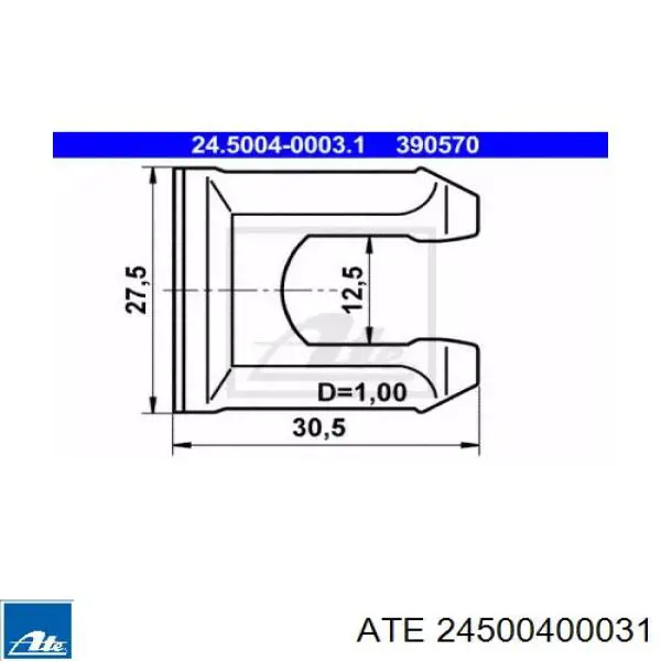 0938312003 General Motors Скоба тормозной трубки