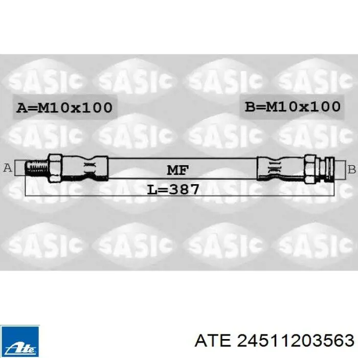 Шланг тормозной передний ATE 24511203563 цена, от 5.60 USD