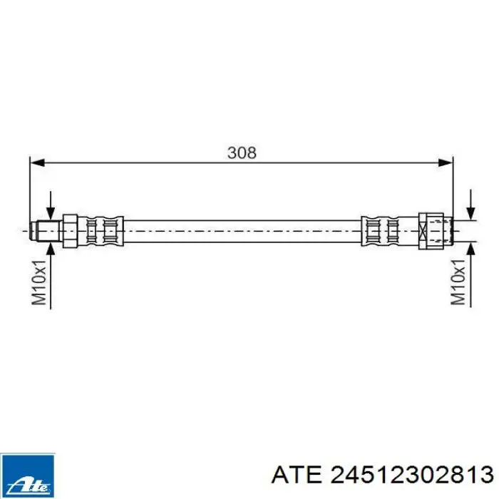 Шланг тормозной передний ATE 24512302813 цена, от 11.97 USD