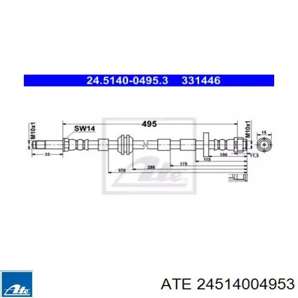 SL6540 ABS Гибкая тормозная трубка передняя