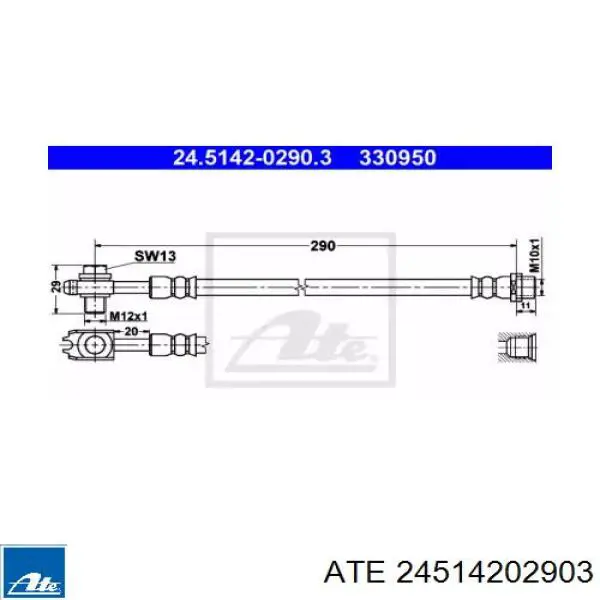 Задний тормозной шланг 24514202903 ATE