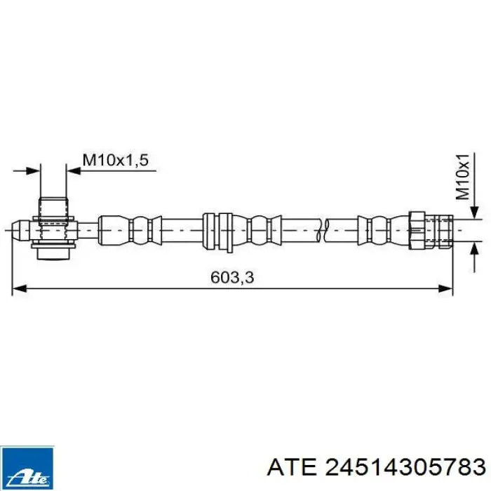 Шланг тормозной передний 24514305783 ATE