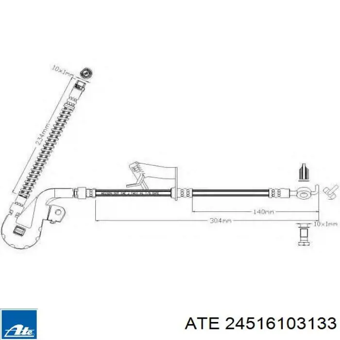 Шланг тормозной передний правый SL6345 ABS