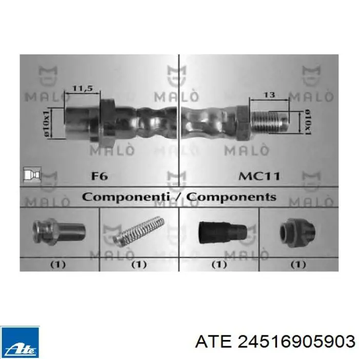 Latiguillo de freno delantero 24516905903 ATE