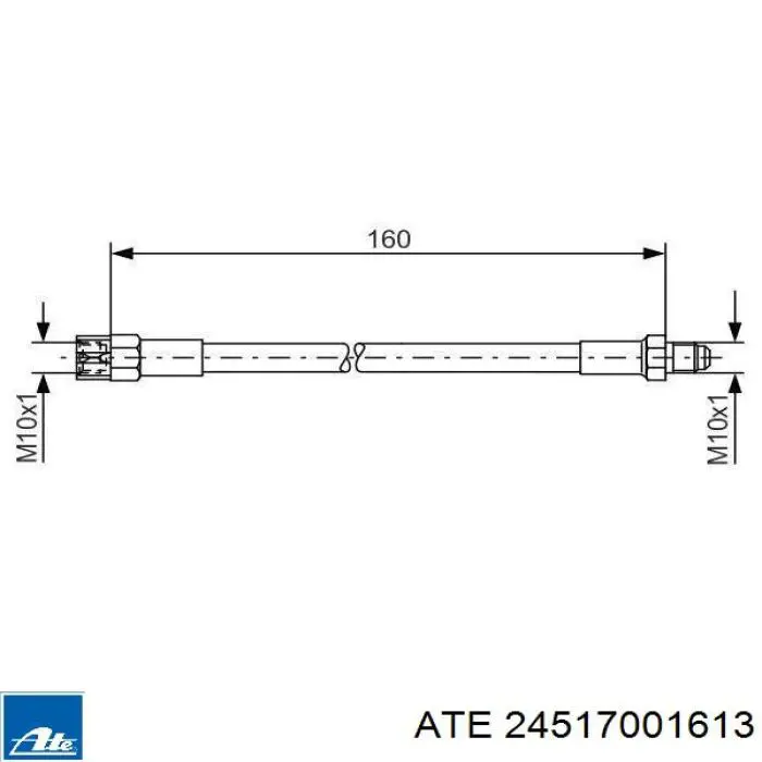 24517001613 ATE Гибкая тормозная трубка задняя
