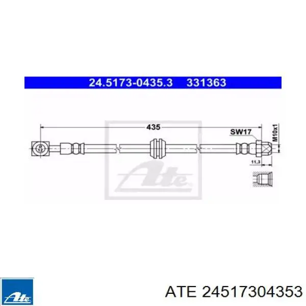 Задний тормозной шланг 24517304353 ATE
