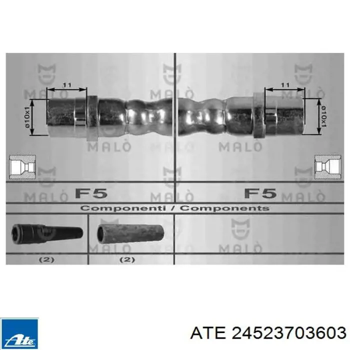 Шланг тормозной передний 24523703603 ATE