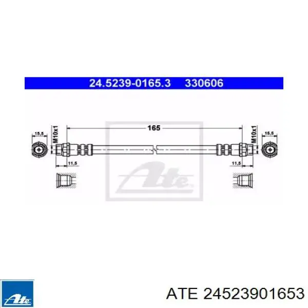 Задний тормозной шланг 24523901653 ATE