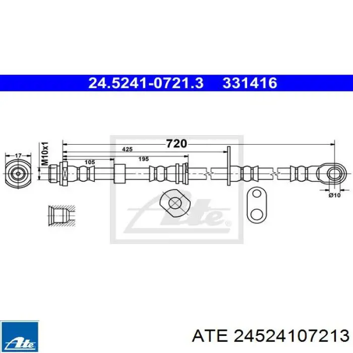 Шланг тормозной передний левый Q0970529 Q-fix