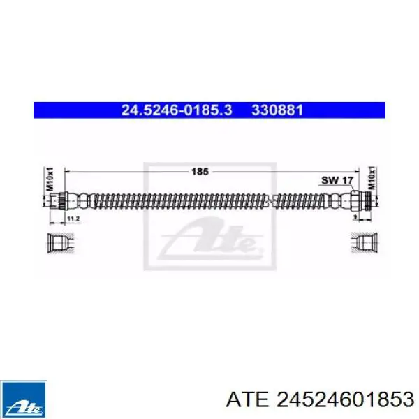 Задний тормозной шланг 24524601853 ATE