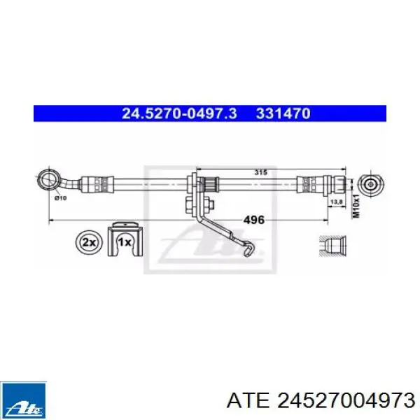 Передний правый тормозной шланг ABE C89190ABE