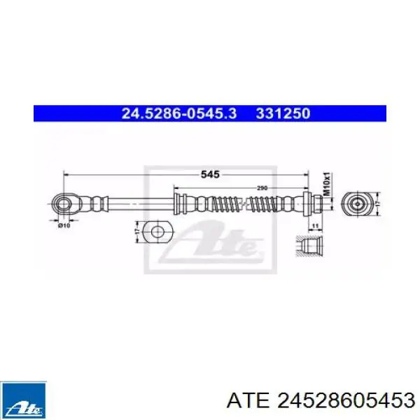 Шланг тормозной передний 24528605453 ATE