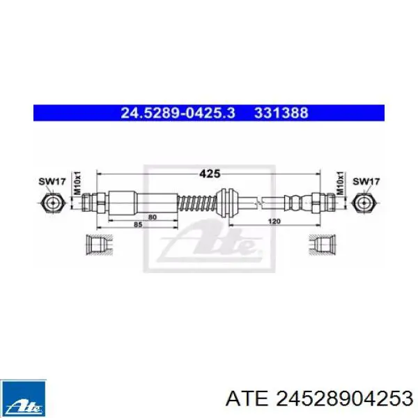 Задний тормозной шланг 24528904253 ATE