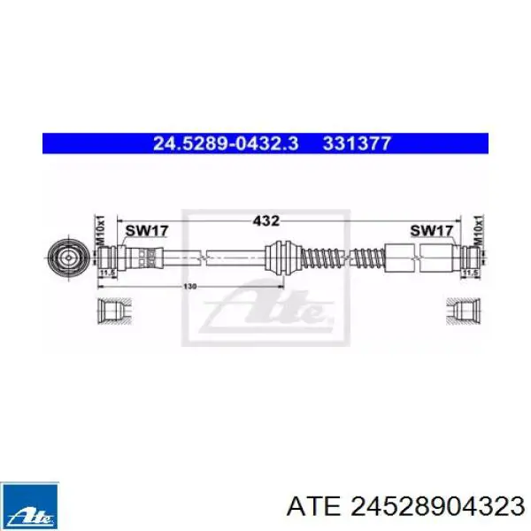 Задний тормозной шланг 24528904323 ATE