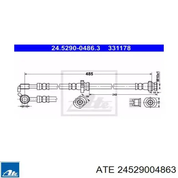 Задний левый тормозной шланг Quick Brake 50824