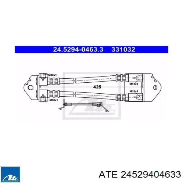 Задний тормозной шланг 24529404633 ATE