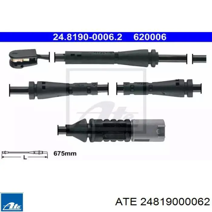 Датчик износа тормозных колодок передний 24819000062 ATE